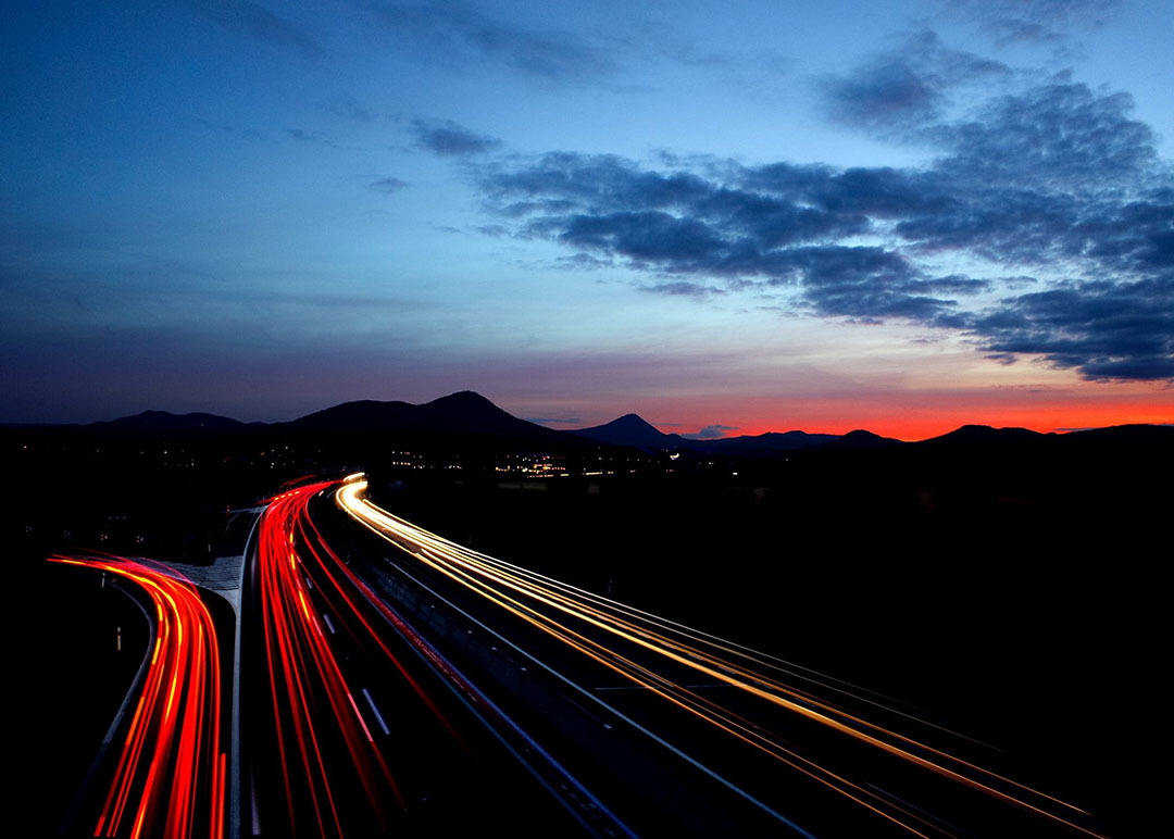 Motorway at Night in the UK