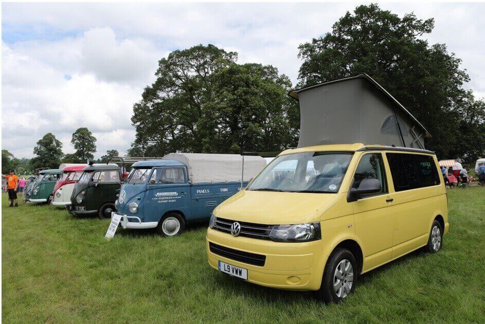 Row of VW Campers at Camper Jam