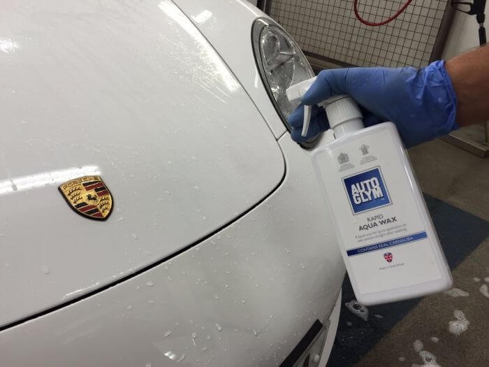 Cleaning Porsche with Autoglym Aqua Wax